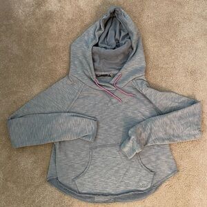 Under Armour Heather Gray Hooded Pullover with Pink Drawcords